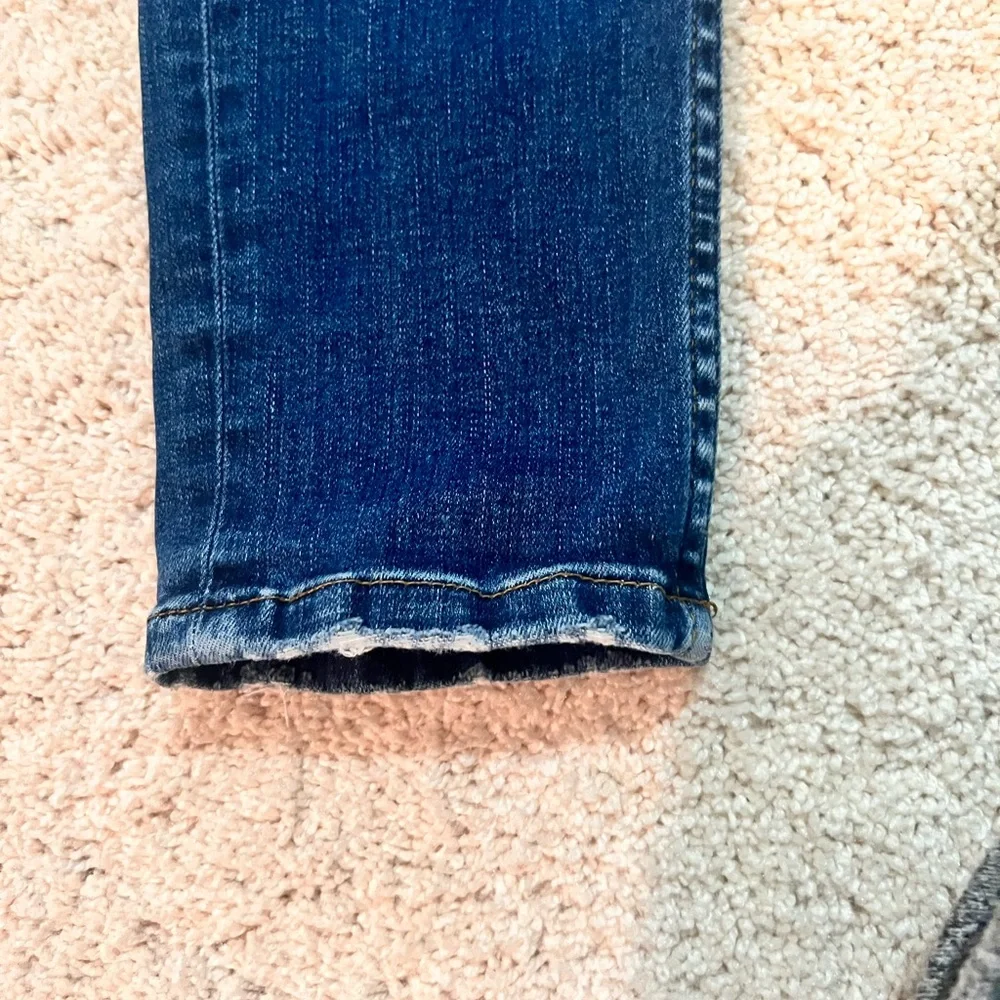 Mens Zara Dark Blue Weathered Skinny Jeans Size 32
